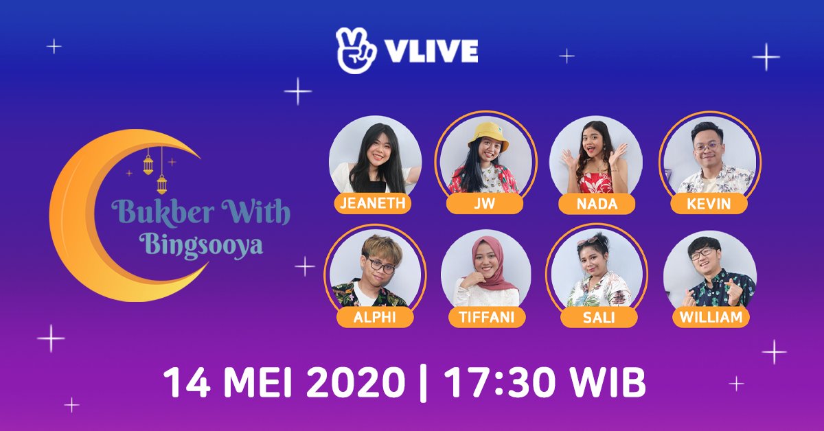 vliveindonesia's tweet photo. BINGSOOYA akan datang untuk meramaikan bukber kalian~! Yuk ngabuburit dan bukber live bareng BINGSOOYA besok jam 17:30 WIB hanya di VLIVE 😍🎉
 
▶️ https://t.co/UypsP7xyip
 
#VLIVEINDONESIA #BUKBERWITHBINGSOOYA #BINGSOOYA https://t.co/99MgQwAsFX