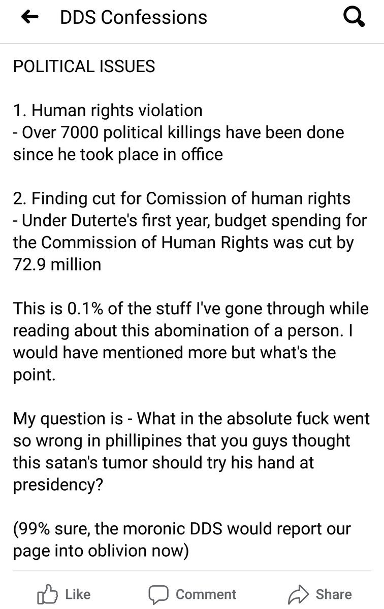 These people tried to spam and mass report a certain DDS Confessions page without realizing that DDS is a school in India (Daisy Dales Senior Secondary School) and the page is ran by its alumni.Now they researched about our President and hence this post. Yikes.