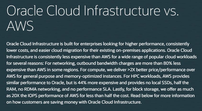 OracleCzech's tweet image. Provozujete či přemýšlíte o provozu existujících aplikací v cloudu? Podívejte se na nové porovnání mezi #Oracle #Cloud a #AWS a spočítejte si, kolik můžete ušetřit při zachování stejného či lepšího výkonu infrastruktury. #IaaS bit.ly/3dSgQeL