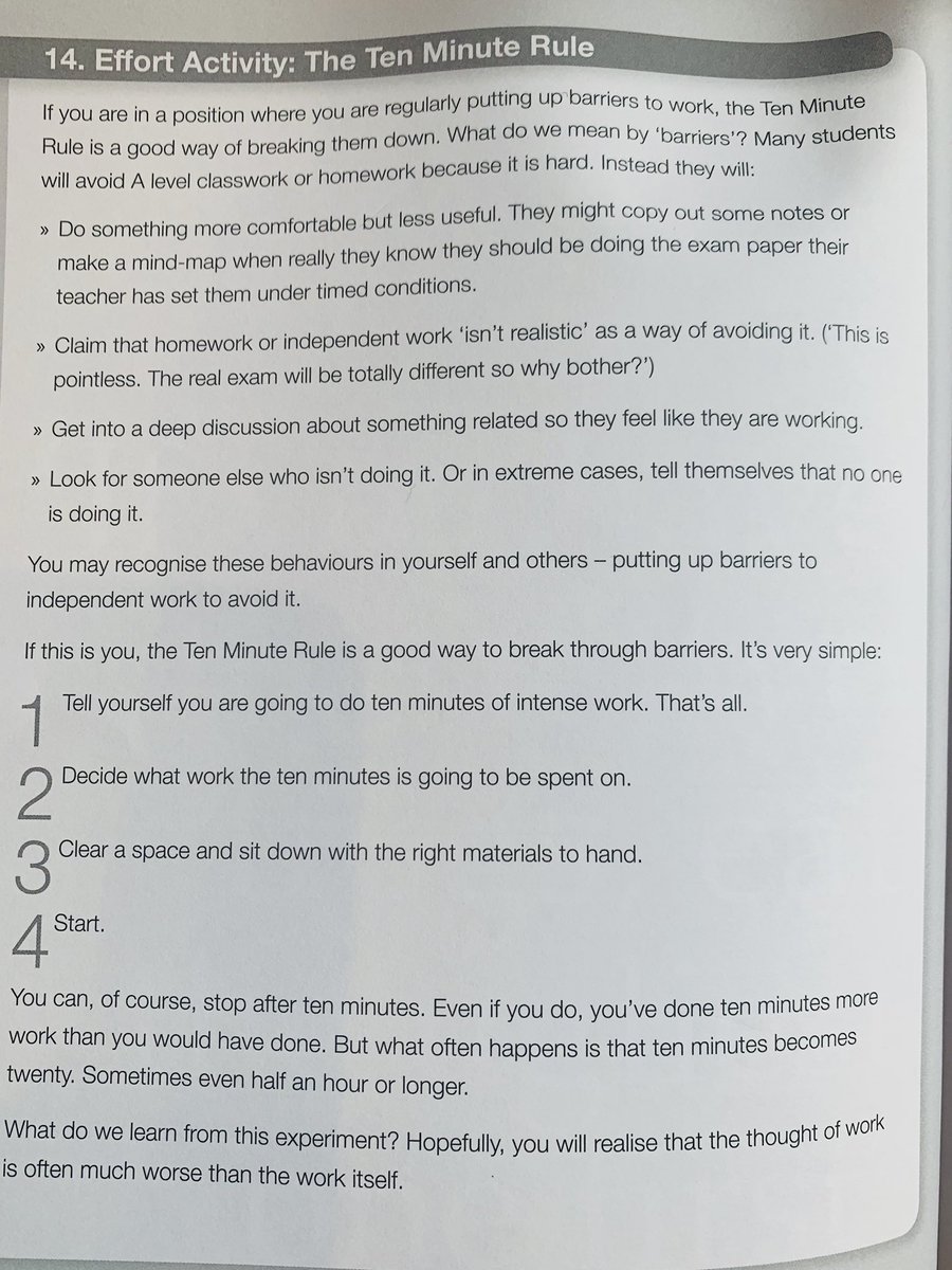 For any students struggling to get going this morning, try this. Overcome inertia with this quick win from The A Level Mindset: