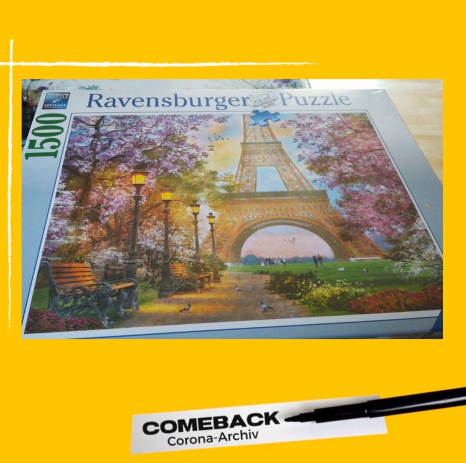 ArchivCorona's tweet photo. „Puzzle bauen war für mich in der #corona-Zeit ein toller #zeitvertreib.“ Danke Jana für das Teilen! 🧩 Und auch für eine neue Idee für unsere Freizeit! 😍 Wie lange ist es bei dir schon her, dass du ein #puzzle gebaut hast? 😋 Bei uns ist das schon ein „Zeiterl“ her. 🤭 https://t.co/hT6pJMzWOc