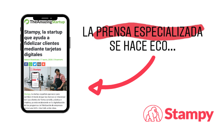 Stampy_es's tweet photo. 😍 ¡Salimos en prensa!
👏 Muchas gracias a @AmazingStartups por ayudar a nuestro programa de #fidelización digital a seguir creciendo para continuar apoyando al sector #horeca https://t.co/hB40O1t40H