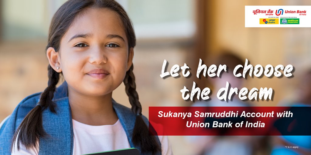 UnionBankTweets's tweet photo. Sukanya Samriddhi account helps you save funds for your daughter's future. Visit https://t.co/DJxa3zTinj to know more. #UnionBankofIndia #UnionToSecureYourFuture https://t.co/QlU9ruy5ZG