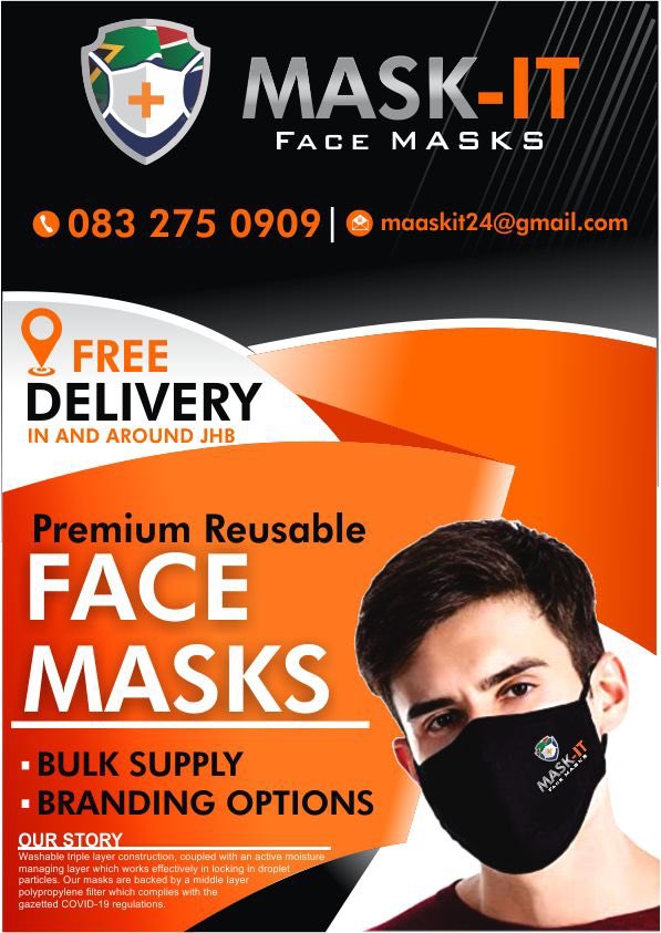 Ken24_Graphix's tweet photo. Tell a friend We bulk supply 3ply fabric masks, corporate branding at request. We deal with quality 100% cotton fabric coupled with polypropylene filter which meets all government COVID-19 regulations #LetsFlattenTheCurve #WeAreInThisTogether #Mask-it  #Level3 https://t.co/cKzXgIPjWx