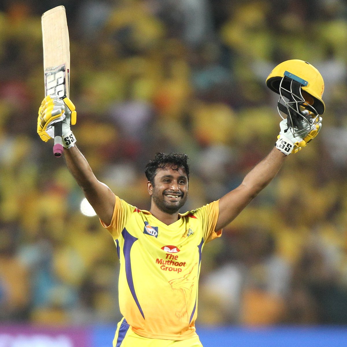 ChennaiIPL's tweet photo. 602 runs. 1 ton. 3 fifties. Hands down our Lion of the season 2018. Well known facts these. Here's a lesser known one. Ambati #Bahubali Rayudu was the first player to don the #yellove jersey before any other Super King in 2018. And to go on and get the winning runs...how apt!🦁💛 https://t.co/m1HrL9wlXp