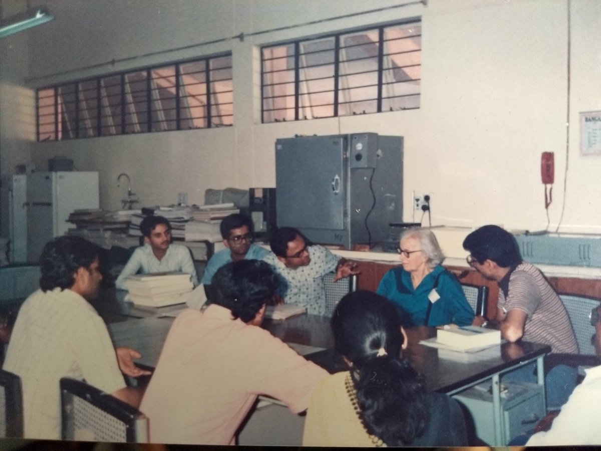 shekhar_mande's tweet photo. Kit Chapman @ChemistryKit thank you for reminding Dorothy's 110th birthday anniversary. She was such a fantastic person, that she would be oblivious to any comments being made about her, + or -. Here are among my many memories with her, from 1987, I guess. I'm 2nd to her left. https://t.co/56Ey0cewOs