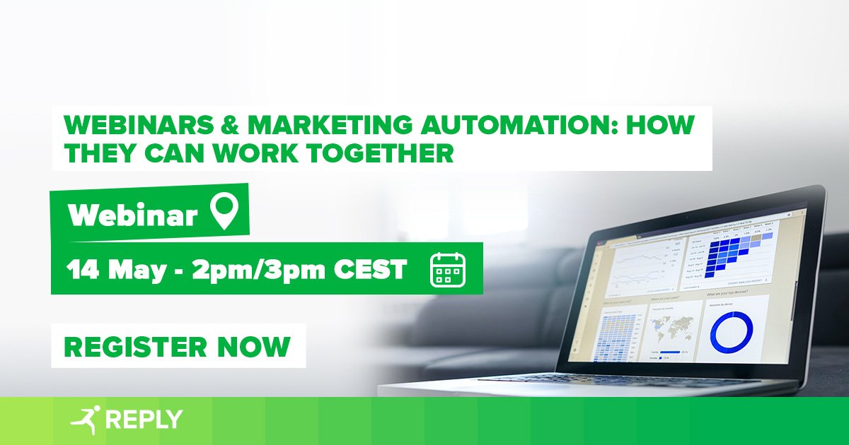 Reply_UK's tweet photo. #ReplyWebinars These past months, webinars have become increasingly popular. On 14 May join #LikeReply and learn how to successfully integrate them into your marketing strategy: https://t.co/3qgztQgBJz
#MarketingAutomation https://t.co/9UGTizQUjy