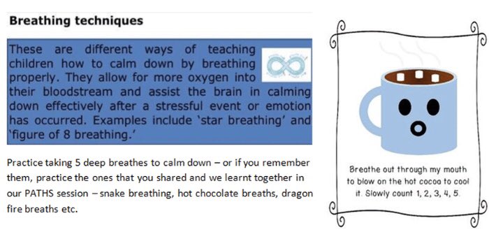 HolySpiritWA9's tweet photo. Whoโs up for a bit of relaxation? ๐๐ผโโ๏ธ ...Todayโs daily Rainforest Camp PATHS activity is to practice your breathing techniques ๐ Can you teach your parents our โhot chocolate breathsโ? ๐ฌ #CalmingDown #RelaxationPractice #AllFeelingsAreOkay @PATHSEdUK @HenstockPippa https://t.co/ic6ZLGZqQD