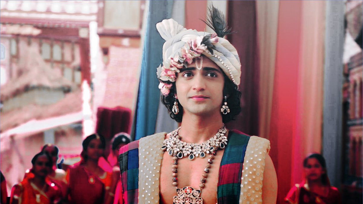 "mujhe meri radha ko dekh toh lene do, pata nahi prithvilok mein kaise dikhti hogi" #RadhaKrishn