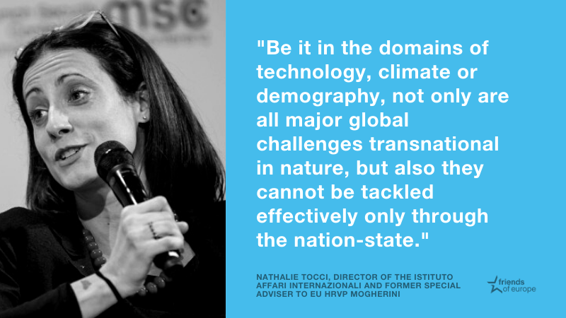 We are stronger together than we are alone. Director  @iaionline  @NathalieTocci insists that - faced with the enormity of global challenges - "hibernation is not an option for European foreign policy".  #SecJam  #FoEDebate