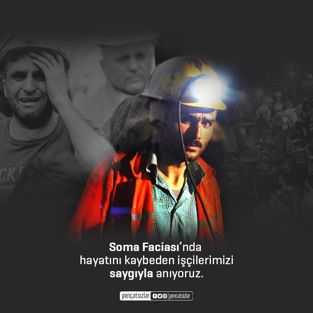GencAtsizlar_'s tweet photo. Soma Faciası'nda hayatını kaybeden işçilerimizi saygıyla anıyoruz!
#SOMA https://t.co/W6pWlwiMuV