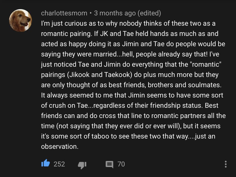 so i was watching a vmin video on YT and came across this comment,,, and a lot of points were made here 