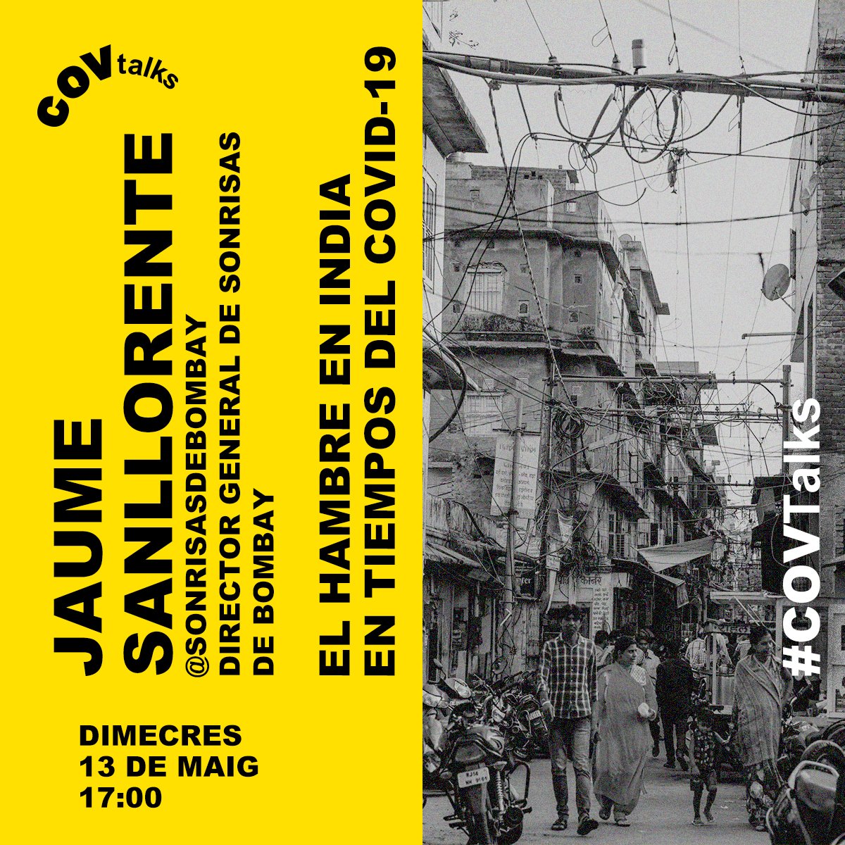 Sonrisasdbombay's tweet photo. Esta tarde a las 17h, @jsanllorente en directo desde Bombay durante 15' en esta #CovTalks "El hambre en India en tiempos del #COVIDー19 ¡Os esperamos! https://t.co/SrgrtDIiM2