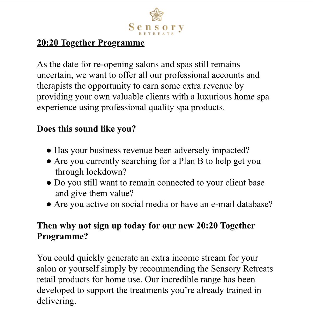 SensoryRetreats's tweet photo. Join our 20/20 Together Programme. Let’s help each other and share the love ❤️ If you’re interested in an extra income from home then drop us an email together@sensoryretreats.com #influencers #earnmoney #2020together #salons #therapists #beauty #sensoryretreats #beautybloggers https://t.co/lnRU9B7AYI