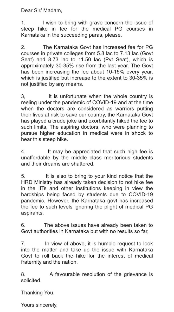 DrVijaysai's tweet photo. @drharshvardhan @DrHVoffice @PMOIndia @narendramodi @IMAIndiaOrg @republic @timesofindia @ANI @ZeeNewsEnglish @ABPNews @mla_sudhakar @DrKSudhakar4 @BSYBJP @CMofKarnataka @drashwathcn your sincerely ,a MEDICO from middle class #saynotofeehike #doctorsinDEPT #coronawarriorsbetrayed https://t.co/JbWU4LJREt