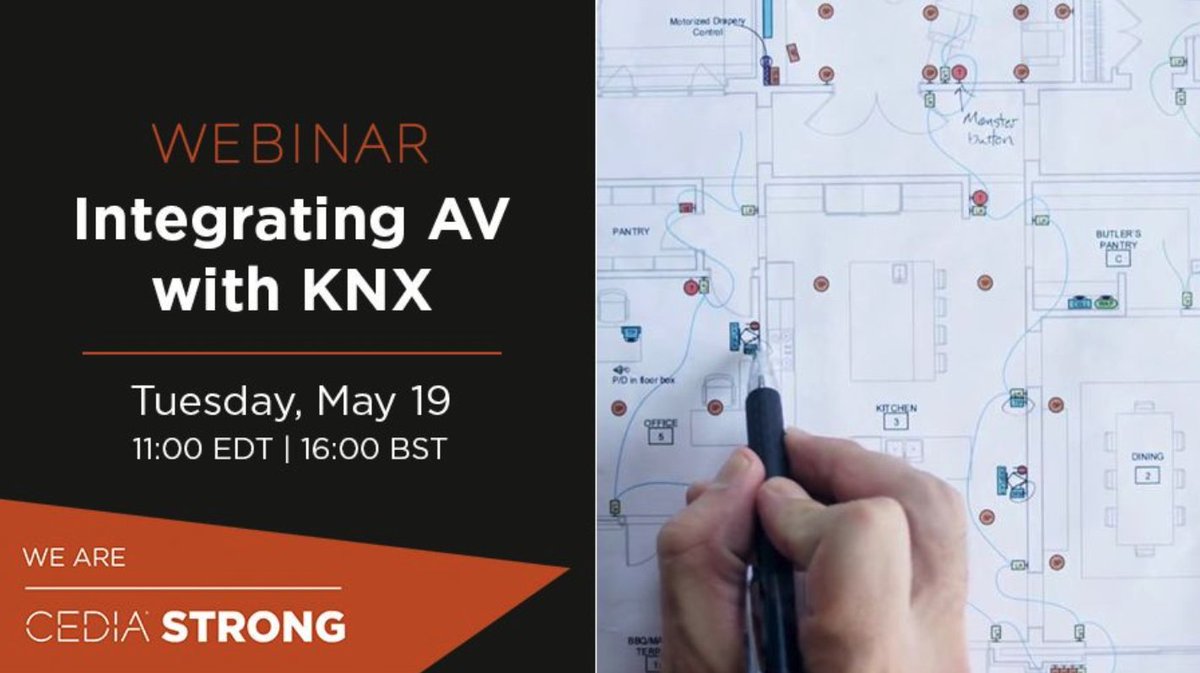 Looking to integrate AV with KNX? Learn here with Mark Warburton. Free 60 minute webinar with #CEDIA 

Book here>> bit.ly/CediaWebinarMa…

#IvoryEggUK #KNX #BuildingControls #automation #smartbuildings #upskilling #AV