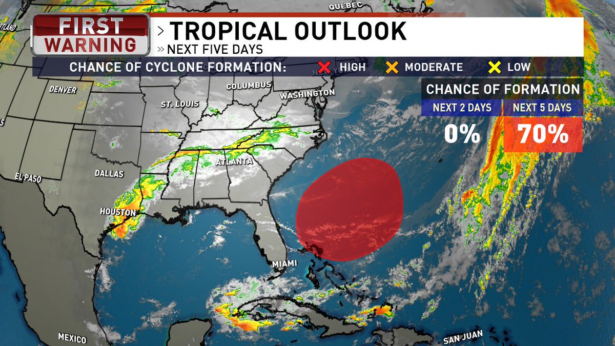 AndrewWSYX6's tweet photo. Frost Advisory for Central Ohio this morning... but this weekend we could see the first named tropical disturbance (#Arthur) off the coast of Florida. #WinterToSummer #GoodDayColumbus #OhioWX https://t.co/IswgBFYHL0