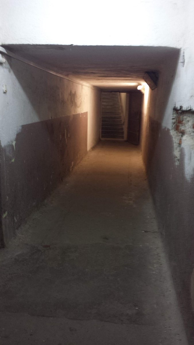 I was lucky to have a tour of Mokotów Prison in April 2018, facilitated by  @WW2girl1944. This is the corridor leading to the execution room, second photo. Victims were made to stand at the top of the steps and were then shot in the back of the head.