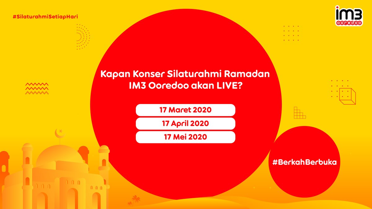 indosatim3's tweet photo. CLUE: 
Pulsa 50ribu untuk 5 pemenang! Cari tau jawabannya di sini https://t.co/uYLd26utbX. 

Langsung RT &amp; reply jawaban kamu, sertakan #BerkahBerbuka #SilaturahmiSetiapHari, dan mention 3 temen kamu. 

Kami tunggu jawaban kamu sampai 16 Mei 2020! https://t.co/rIxLc1mdNw. https://t.co/6XYNo2prtn