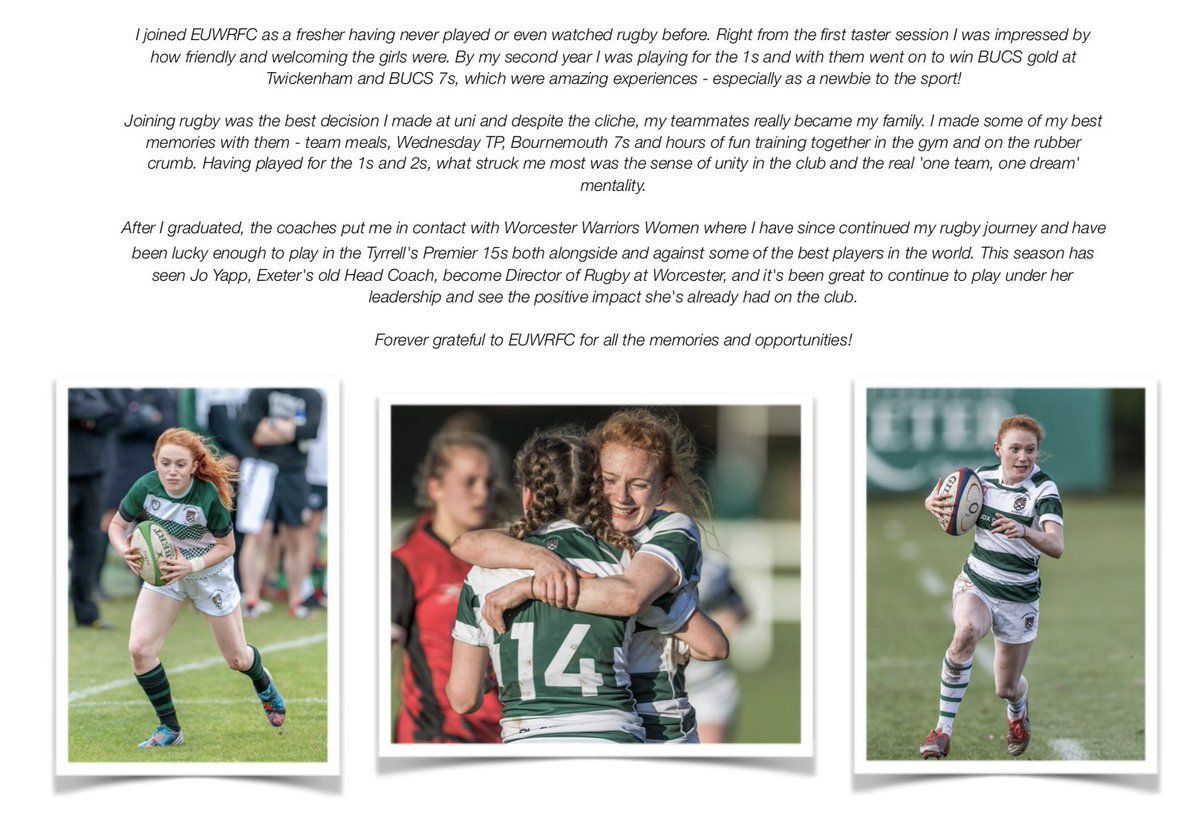 eurfcwomen's tweet photo. Many of our EURFC alumni have continued playing rugby, with several competing in the Women's Tyrrells Premiership. We caught up with Zoe Heeley who plays for Worcester Warriors. See what she had to say about her time in the Exeter shirt! https://t.co/By8QltTyZJ