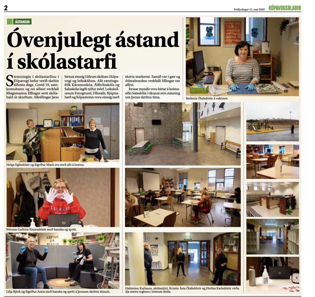 salaskoli's tweet photo. Myndir frá Salaskóla í Kópavogsblaðinu um óvenjulegt ástand í skólastarfi https://t.co/jy1mvn0HoB