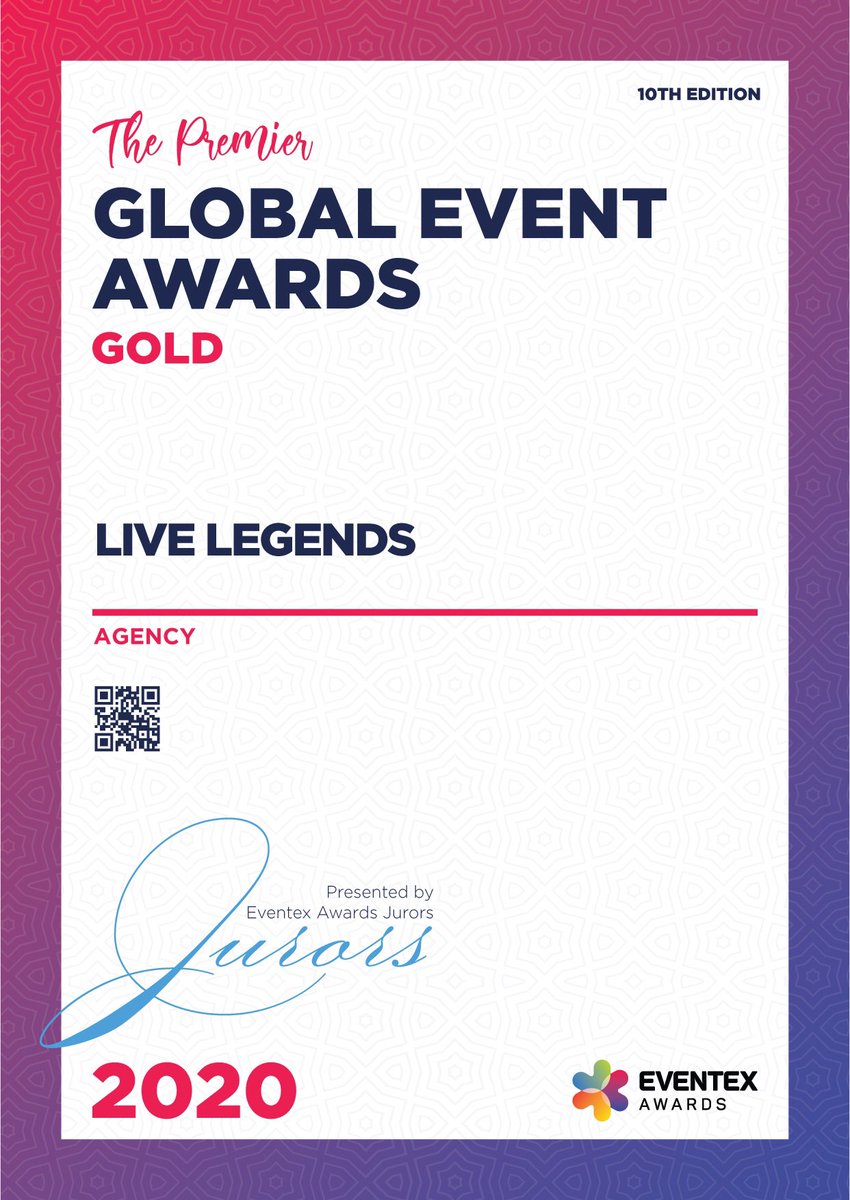 Live Legends wins 4 GOLD🥇🥇🥇🥇1 SILVER🥈@eventexco Awards 2020, out of the 444 entries from 39 countries. 
Wonderful recognition of our creative work and we’re very proud of our dedicated team. 
#eventex #awards #eventbranche #experientialmarketing #liveexperiences
