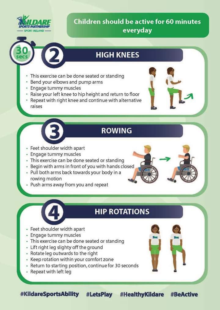 KildareSP's tweet photo. 🌟 Inclusive Family Circuit 🌟

@KildareSP are delighted to launch our Inclusive Family Challenge
💪Choose 7 exercises
🙌For 6 days 
👌For 7 weeks 

📝Record your progress on the calendar provided

All activities can be completed seated or standing and at a pace suitable for you https://t.co/7dCWdpKzGz