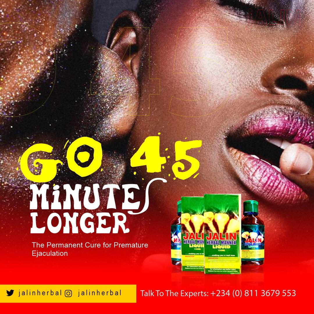 Do you know you can go over 45 minutes on ur woman without using harmful drugs?Introducing  @Jalinherbal to u. An all natural drink without side effects that can rid all sexual problems. Tested, trusted and certified!Order yours on WhatsApp via link: http://wa.me/2348113679553 