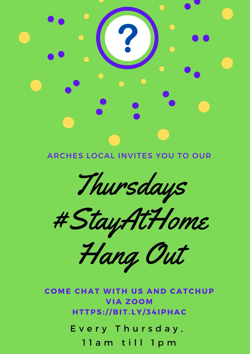 ArchesLocal's tweet photo. Its Week 6, tune in tomorrow from 11am livestreamed on Facebook for our #StayAtHome Hangout discuss local issues and anything else join us on Zoom from 11am till 1pm click the link https://t.co/zkSLVSLc56 look forward to chatting with you all! #BigLocal #BetterTogether https://t.co/IuiNEttGLo