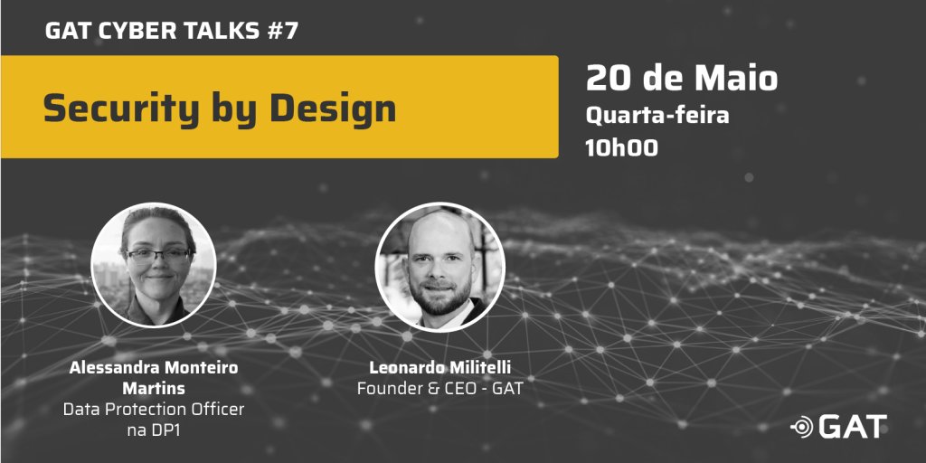 GATInfoSec's tweet photo. Security by Design: diminua riscos e vulnerabilidades que podem impactar seu negócio se preocupando com Cibersegurança desde o início do desenvolvimento de  seu produto ou empresa. Participe do CYBER TALKS:
https://t.co/X8sK0QQkoF
#SecurityByDesign #Ciberseguranca #CyberSecurity https://t.co/oXOY8WylMg