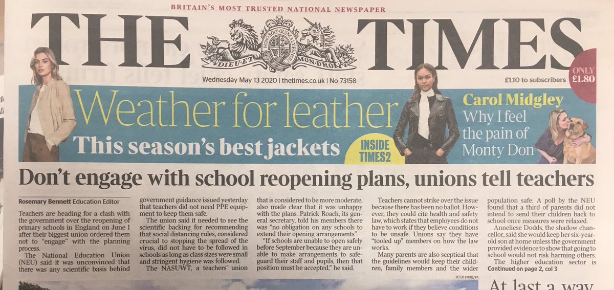 So teachers union is delaying schools reopening, demanding 'Govt show The Science proving that RELAXING social distancing/PPE is 'safe' for teachers & pupils'? So it's not enough they can't prove it's more dangerous than last year's Flu. No longer can u tell who the adults are.