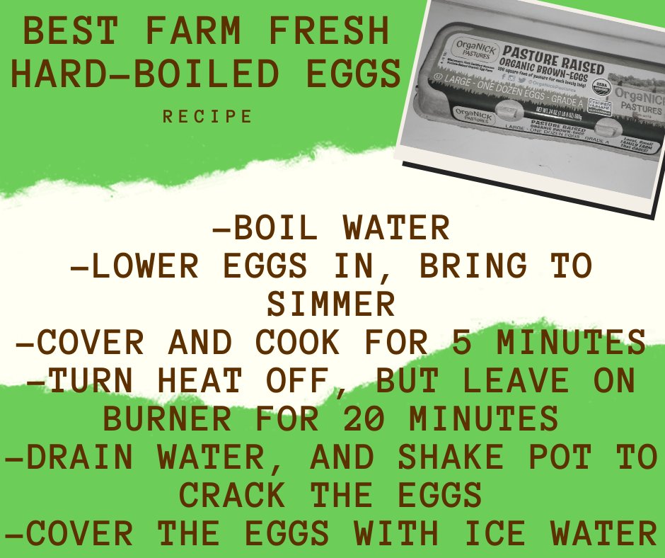 OrganickP's tweet photo. Our favorite way to hard-boil our fresh eggs! https://t.co/piBnY2xZJr