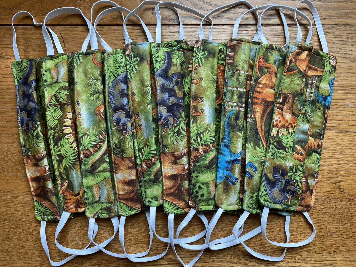 darqueenie's tweet photo. Not bad for not sewing since 1989. 10 masks were sewn and donated to the high school at the Pine Ridge Indian Reservation in South Dakota. #TodaysDAR https://t.co/yzPkzC8Fbi