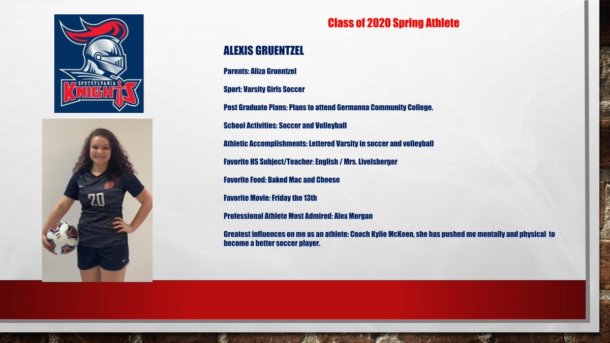 Alexis Gruentzel - Class of 2020 <a href="/SpotsyGsoccer/">Spotsy Girls Soccer</a> <a href="/KnightsWatchSHS/">Knights Watch</a> #uKNIGHTed