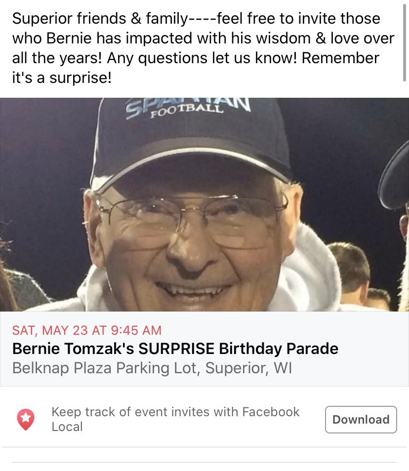 ASorensen16's tweet photo. Attention Spartan community, if you are interested in SURPRISING Bernie for his birthday see information below or ask me (& donβt worry he doesnβt understand social media!) π#4everSpartan https://t.co/AFxUybQbmt