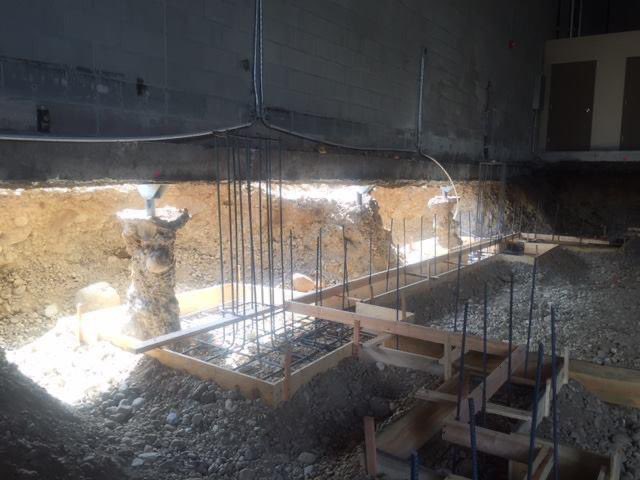 #abchance underpinning brackets used with a grout column to support an existing wall to allow for expansion of building. #engineering #construction #TheCertifiedPile #shoring #underpinning #grout #excavation <a href="/ChanceSolutions/">Chance Foundation Solutions</a>