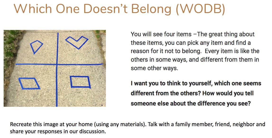MsFierst's tweet photo. Phase 1 - Day 3 (Which one doesn't belong?). 
Prompts can be created indoors/outdoors. Get creative with your resources!! #mathwithmeMN #mathwithmeSPPS #homegrownmath @mathwithmeMN https://t.co/jarYqI7NJi
