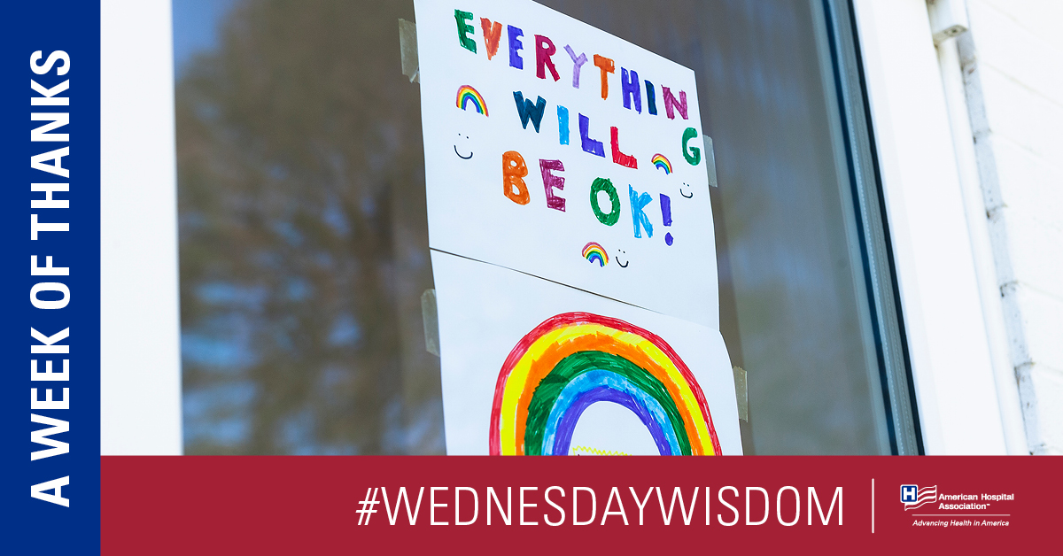 ahahospitals's tweet photo. Let's use this day of National #HospitalWeek to spread some #WednesdayWisdom in the form of positive and inspiring messages for the #healthcareheroes in our communities. Need some ideas? Check out these tips and customizable graphics: https://t.co/WAsGMAK1gm https://t.co/ED2aNytMnH