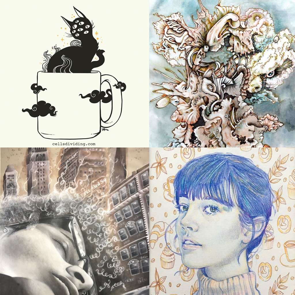 DoodleAddicts's tweet photo. This weeks curated gallery feature is, "Caffeinated Creativity." โ A collection of work from artists sharing their love and appreciation of the drink that fuels all creativity, coffee. ๐คฉ
https://t.co/5Gb2PTxfRE
#doodleaddicts #curatedgallery #caffeinatedcreativity https://t.co/R61d9bF0za