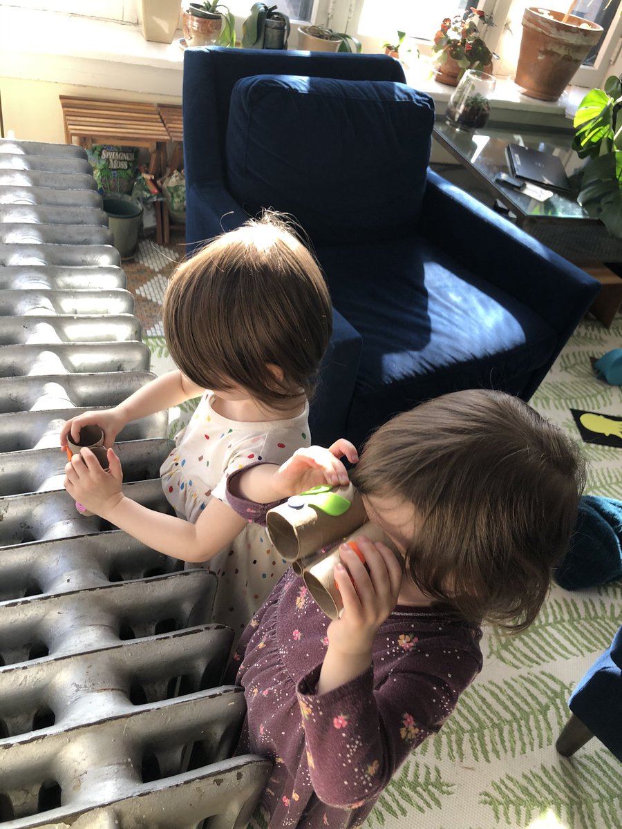ljunkin's tweet photo. Backyard biodiversity binoculars were a big hit with these two! Thanks for the activities @SheddLearning @hitplaychicago #EarthMonthIn https://t.co/jwVkaVQLVG