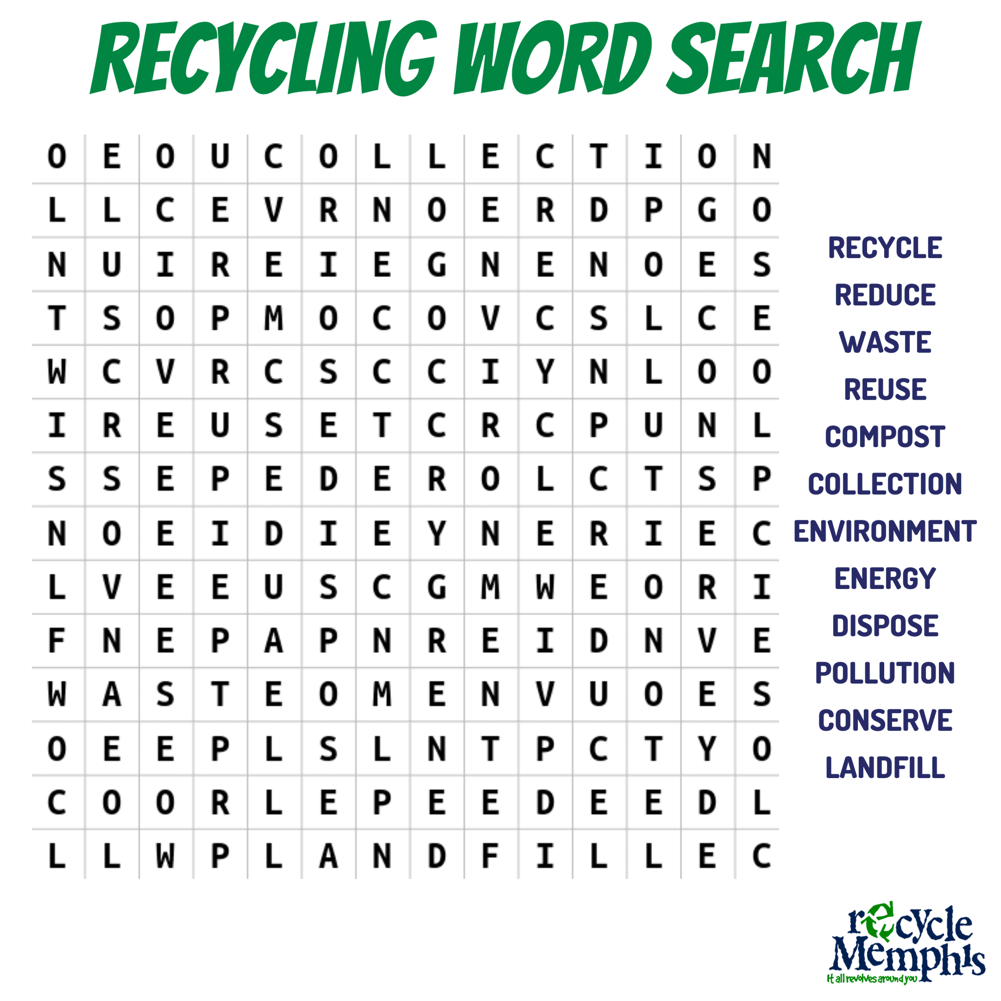 Recycle Memphis on Twitter: "#Memphis, it’s word search time! Comment ...