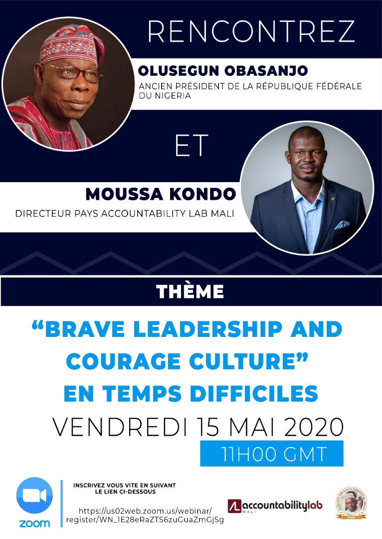 Kondoba's tweet photo. #Brave_Leadership #Courage_Culture
J’ai l’honneur de recevoir HE #Olusegun_Obasanjo, ancien Président du #Nigéria pour partager avec les jeunes du #Continent son expérience de Leader en période de crise dans le monde. @ooplydc et @AccountLab ont facilité cet échange. Thanks #Baba https://t.co/hshWsr9NQK