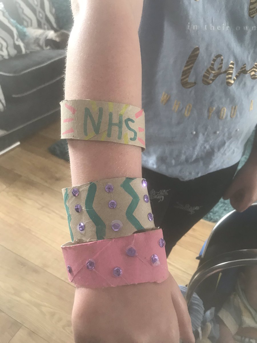 MacChannie's tweet photo. @Newlands_PS poppy has used kitchen roll holder to make bracelets. She also has used a dummy holder to make a bauble for the Christmas tree 🎄 challenge 8 https://t.co/FvzujKhESk