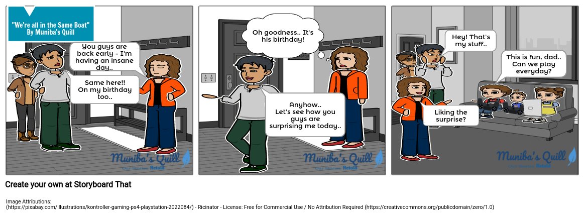 MunibasQuill's tweet photo. The birthday joy continues

Follow the profile for biweekly comics &amp; updates on other stories that I write. Like &amp; RT for support.

#comicpanel #birthdaysurprise #BirthdayInQuarantine 
#socialdistancing #wereallinthesameboat #comicseries #munibasquill https://t.co/JqzWs1AALO