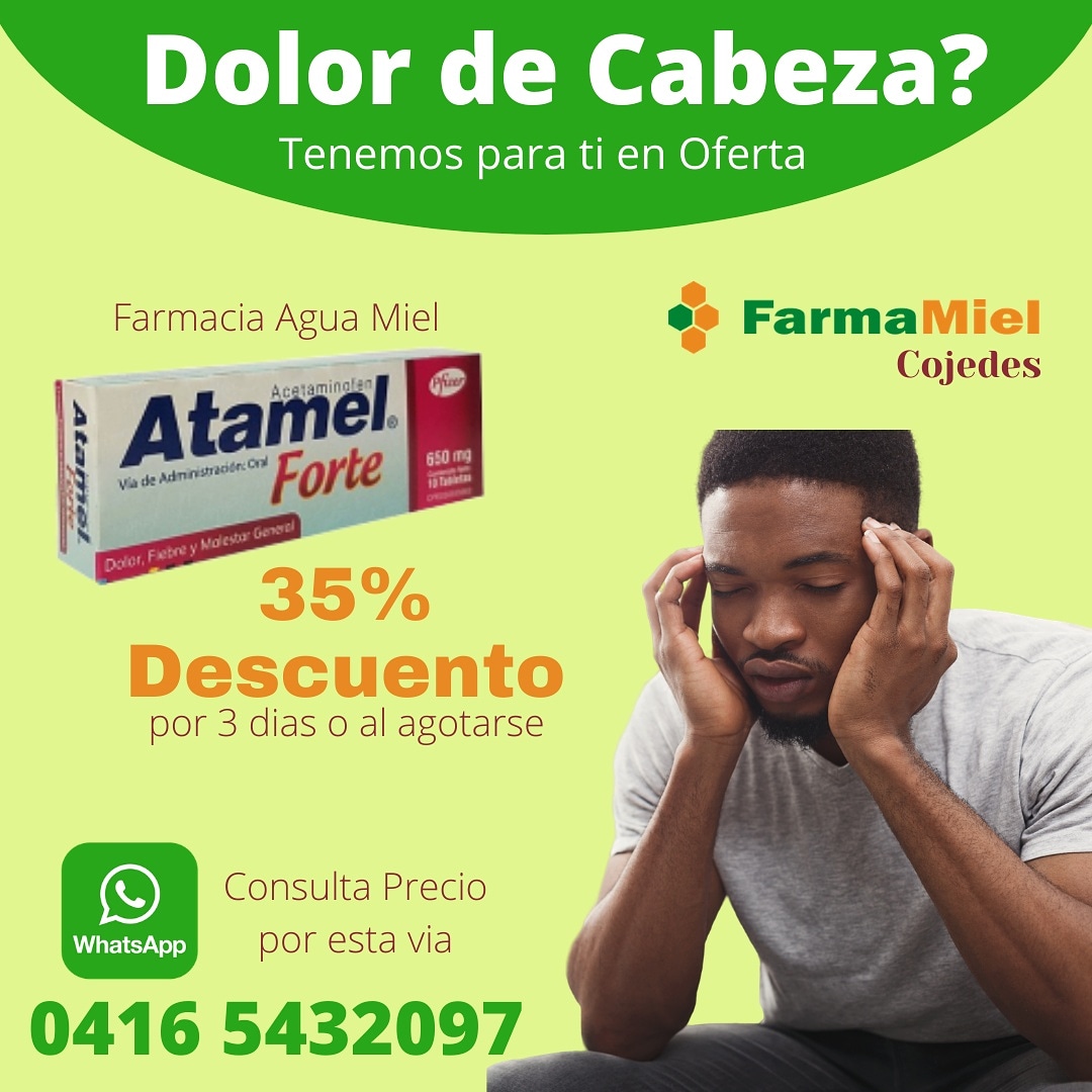 Aprovecha este descuento x 03 días o hasta agotarse la existencia en Farmamiel Cojedes.
Consulta precios y existencias de medicinas a través de un mensaje por WhatsApp.
Haz click en nuestra bio y obtendrás el link para comunicarte con la farmacia a través de WhatsApp. 04165432097