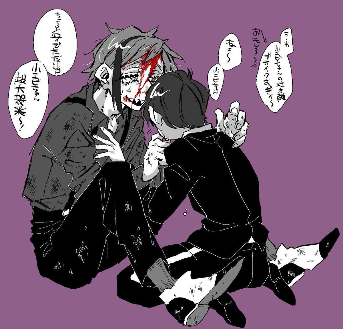 自分を助けたばっかりに怪我したフロイド先輩にとても申し訳ないしごめんなさいと言わせない雰囲気はなってるし
涙手でふきとってくれるし
こういう時ばっか優しくなるのが逆に辛い小エビちゃん
こういう時こそなにやってんのほんとって当たって欲しいマン
#twstプラス
#twstプラスB