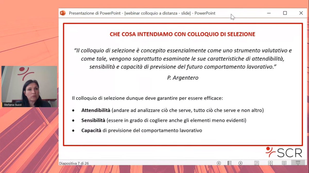 AntoniaDeSanti3's tweet photo. Cos'è il Colloquio di selezione per @SCRselezioni ? Ce lo spiega @suzzi72 nel suo Webinar di oggi durante il Festival #Nobilita https://t.co/PuvIDEEfIM