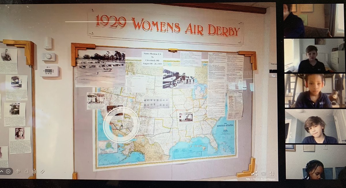 LMPS519's tweet photo. 3rd grade Virtual Field Trip to the 99’s Museum of Women Pilots with our tour guide Mr. Hunton! https://t.co/ZXMICz2JiF