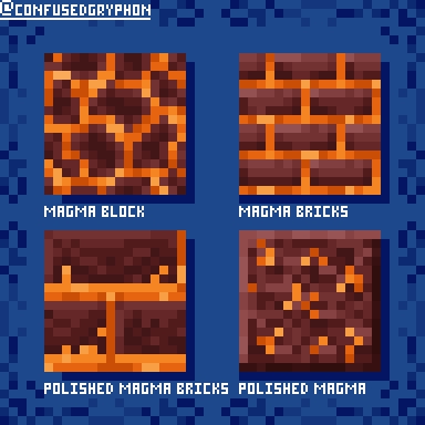 GamerBlessing's tweet photo. Since the Nether is getting an update i thought it fitting for me to try out some Nether block variants in the MC style https://t.co/saAjorkdgE