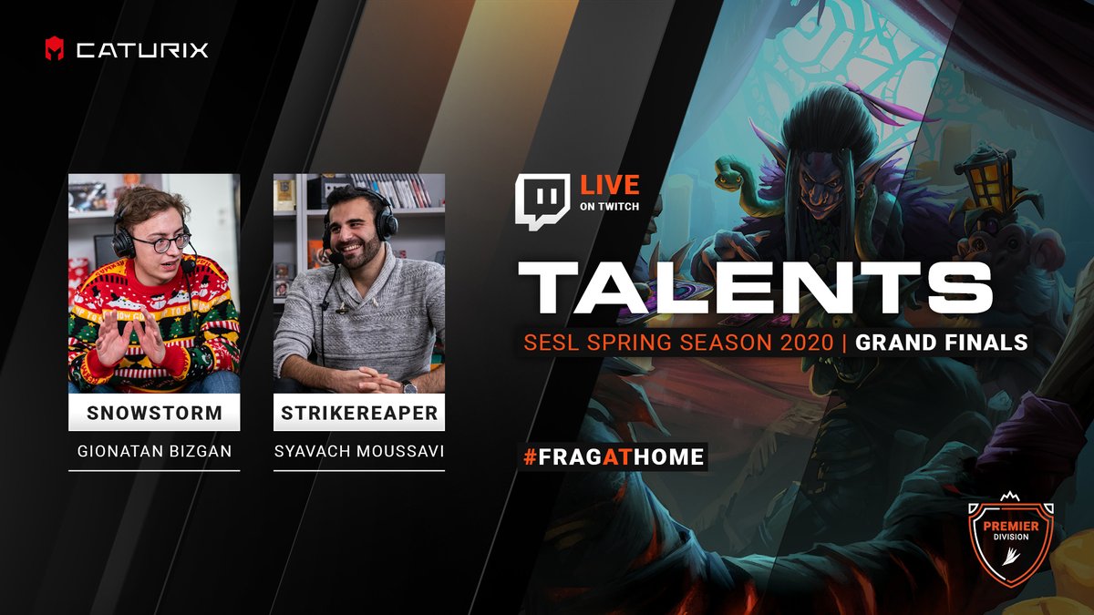 esportsleaguech's tweet photo. The finals are coming closer - time to share with you our dear casters for this weekend 🎙️🙌

Please welcome with us our #Hearthstone casters @mYiStrikeReaper &amp; @SnowStormHS 🎉

#SESLSpringSeason🌺 #GrandFinals
#StayAtHome #CheerAtHome #FragAtHome 🏘️ https://t.co/emvidaeVKe